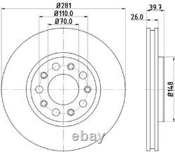 Front Brake Vented Discs & Pads Fits Fiat 500X 1.3 1.4 1.6 2014 on DON
