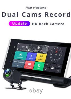 Full HD 1080P 7In Car Dashboard GPS NAV Dual Lens DVR Rearview Driving Recorder