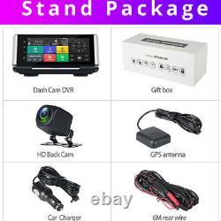 Full HD 1080P 7In Car Dashboard GPS NAV Dual Lens DVR Rearview Driving Recorder