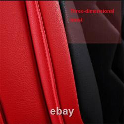 Full Set 5D Surrounded Car Seat Cover Luxury PU Leather Seat Cushions Black/Red