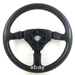 Genuine Momo Alfa Romeo SZ Sprint Zagato 360mm black leather steering wheel. 7A