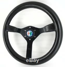 Genuine Momo Cavallino 350mm leather steering wheel. Alfa Romeo, Spider etc 7B