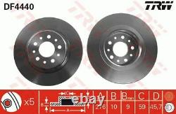 Genuine TRW Rear Pair of Brake Discs for Alfa Romeo 147 GTA 3.2 (02/03-03/10)