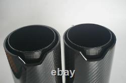Glossy Y Style Right Side Full Black Thickened Real Carbon Fiber Exhaust End Tip