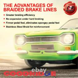 Goodridge Steel E. Blue Brake Hoses For Alfa Romeo 90 2.4 TD 84-87 SAR0850-3C-EB
