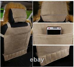 Hot! White&Grey 2 Front Car Seat Cover Plush WARM WINTER Universal 13863 cm