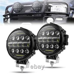LED Work Light Bar Flood Spot Lights 7in Driving Round Lamp For Offroad Car SUV