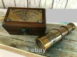 Lot of 20 Pcs Brass Victorian Spyglass Maritime Telescope With Wooden box
