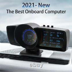 Onboard Computer OBD2+GPS HUD Gauge Head Up Car Digital Speedometer Turbo RPM