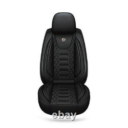 PU Leather Black 6D Full Surround Front Rear Seat Cover Cushions For 5 Seat Car