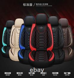 PU Leather Black 6D Full Surround Front Rear Seat Cover Cushions For 5 Seat Car