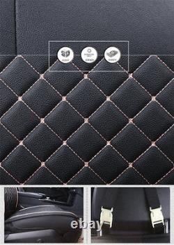PU Leather Car 5-Seat Seat Covers Protector Cushion Durable Wear Resistant Black