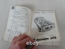 Raro Manuale Uso Manutenzione Originale Alfa Romeo Giulia Sprint 1600 Gta 1965