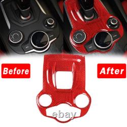 Red For Alfa Romeo Giulia Stelvio 2017-2019 Carbon Fiber Gear Shift Panel Trim