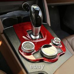 Red For Alfa Romeo Giulia Stelvio 2017-2019 Carbon Fiber Gear Shift Panel Trim