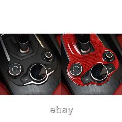 Red For Alfa Romeo Giulia Stelvio 2017-2019 Carbon Fiber Gear Shift Panel Trim