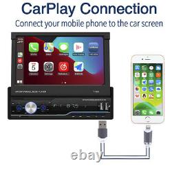 Retractable 7 Car Stereo Radio MP5 Player Carplay Bluetooth Single DIN Headunit