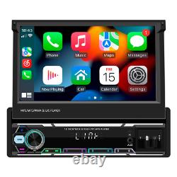 Single 1 Din 7in Car Stereo Radio Touch Screen Bluetooth MP5 Player CarPlay FM