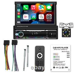 Single 1 Din 7in Car Stereo Radio Touch Screen Bluetooth MP5 Player CarPlay FM