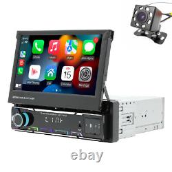 Single 1 Din 7in Car Stereo Radio Touch Screen Bluetooth MP5 Player CarPlay FM