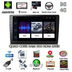 Stereo Radio 9in 2DIN Car Touch Screen GPS Bluetooth WithSteering Wheel Control