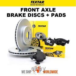 TEXTAR Front Axle BRAKE DISCS + BRAKE PADS for ALFA ROMEO 147 3.2 GTA 2003-2010