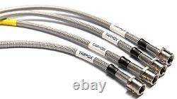 Tarox Steel Braided Brake Hoses 4 Lines for Alfa Romeo 156 GTA 3.2 V6 (2003)