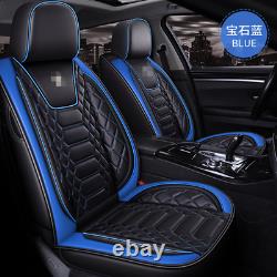 Universal Full Set Leather 6D Surrounded Seat Cover Cushions Fit For 5-Seat Cars