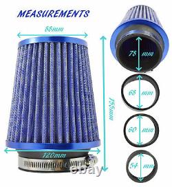 Universal Performance Car Air Filter High Flow Open Cone Induction Intake Alr