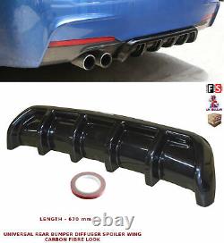 Universal Rear Bumper Diffuser Spoiler Wings Valance Gloss Black-alf1