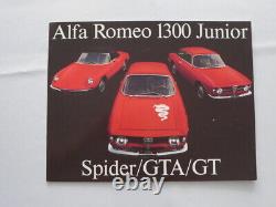 Vintage Alfa Romeo 1300 Junior Sales Brochure Catalog Spider GTA GT FRENCH