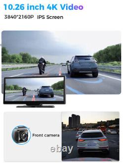 Wifi Dash Cam 10.26in For Apple Carplay Android Auto Bluetooth DVR Video FM