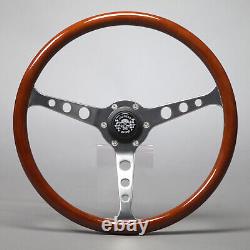 Wooden steering wheel sports steering wheel chrome 380 mm hub Alfa Romeo Giulia GT GTA 1300 junior