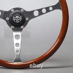 Wooden steering wheel sports steering wheel chrome 380 mm hub Alfa Romeo Giulia GT GTA 1300 junior