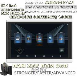 10.1 Android 7.1 Quad-core Wifi 3g / 3g Bt Moniteurs Voiture Lecteur Hdmi Headrest DVD