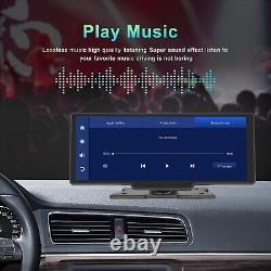 10,26 pouces Carplay sans fil BT Android Auto WiFi Car DVR HD 1080P Lecteur multimédia