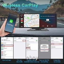 10,26 pouces Carplay sans fil BT Android Auto WiFi Car DVR HD 1080P Lecteur multimédia