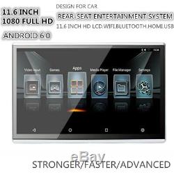 2x 11,6 '' Hd Écran Tactile Android 6.0 Têtière Voiture Moniteurs Bt Wifi 3g / 4g Fm Obd