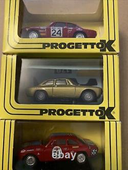 3 modèles de voitures Alfa Romeo GTV/ GTA de 1973 et 1967, échelle 1/43, par Progetto K Pego Italy.