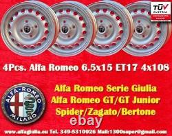 4 Cerchi Alfa Romeo 6.5x15 Et17 Giulia Gt Gta Roues Felgen Llantas Jantes Tuv