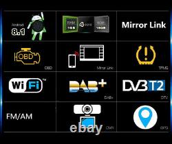 8 Pouces Android 8.1 Head Unit Car Stereo Gps Sat Nav Radio Wifi 2 Din À Écran Tactile