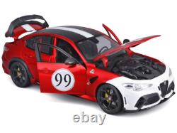 Alfa Romeo Giulia GTAm #99 Rouge Métallique avec Toit Noir et Graphismes Blancs 1/18