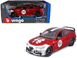 Alfa Romeo Giulia GTAm #99 Rouge Métallique avec Toit Noir et Graphismes Blancs 1/18
