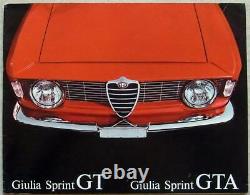 Alfa Romeo Giulia Sprint Gt & Gta Car Sales Brochure C1965