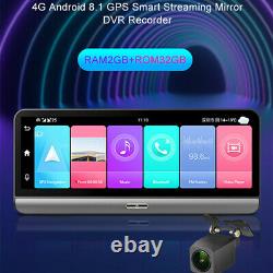 Android 8.1 8po Fhd Voiture Dvr Dash Cam Gps Nav Wifi Adas Enregistreur +caméra De Recul