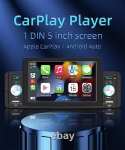 Autoradio 1DIN stéréo Bluetooth avec lecteur MP5, USB, FM, unité principale Carplay, Android Auto