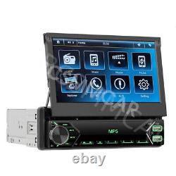 Autoradio simple DIN avec écran tactile HD de 7 pouces, lecteur MP5, radio FM, USB et fonction Mirror Link.