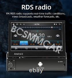 Autoradio stéréo pour voiture à écran rétractable, sans fil, compatible Android Auto CarPlay WiFi GPS