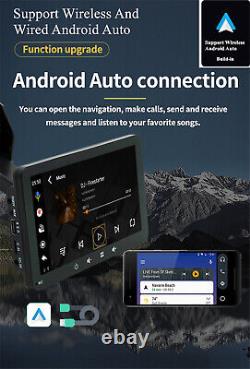 Autoradio tactile pour voiture avec Carplay sans fil et Android Auto avec caméra de recul à 4 LED