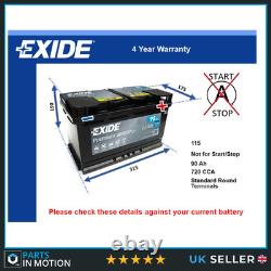 Batterie de voiture EA900 Exide 980920077 71751149 71751150 9823208 A0009823208 115TE